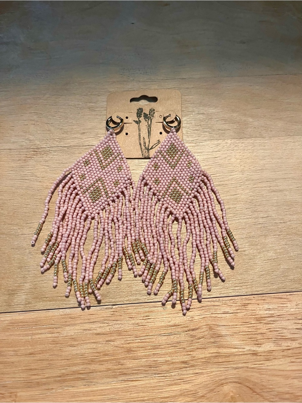 Hand sewn Toho Beads Fringe Earrings - Picture 2 of 3